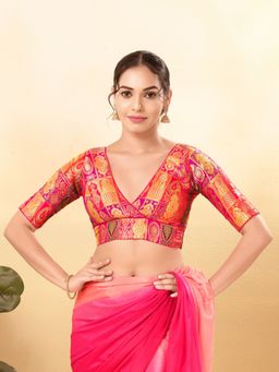 VAMAS - THE DESIGNER BLOUSES - Women Red V-Neck Padded Blouse