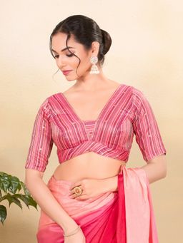 VAMAS - THE DESIGNER BLOUSES - Women Pink V-Neck Padded Blouse