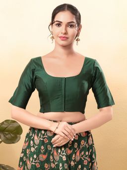 VAMAS - THE DESIGNER BLOUSES - Women Green Round Neck Padded Blouse