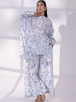 IKI CHIC - Blue Printed Loose Co-Ord Set