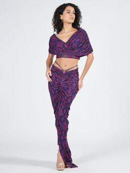 S&N by Shantnu Nikhil - Multi-Color Gathered Printed Skirt