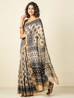 Fabindia - Cotton Silk Bagru Print Sari
