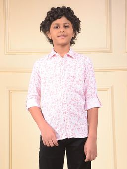 CRIMSOUNE CLUB - Boys Peach 100% Cotton Shirt