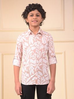 CRIMSOUNE CLUB - Boys Pink Printed 100% Cotton Shirt