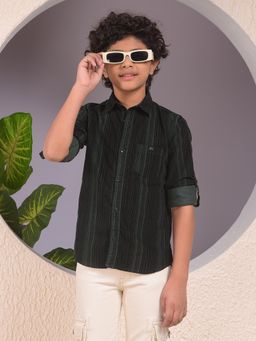 CRIMSOUNE CLUB - Boys Green 100% Cotton Corduroy Shirt