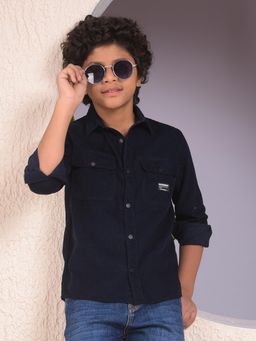 CRIMSOUNE CLUB - Boys Blue 100% Cotton Corduroy Shirt