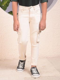 CRIMSOUNE CLUB - Boys Beige Straight Cargo Jeans