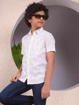 CRIMSOUNE CLUB - Boys Beige Linen Shirt