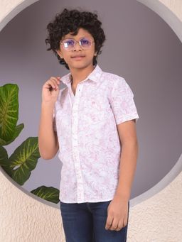 CRIMSOUNE CLUB - Boys Pink Linen Shirt