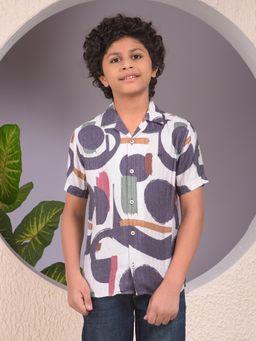 CRIMSOUNE CLUB - Boys Multi-Color Resort-Collar Shirt