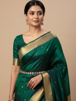 I Jewels - Maroon Gold Plated Kundan Studded Waist Chain for Women