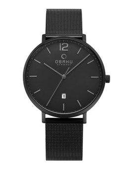 Obaku - Toft Charcoal V181GDBBMB Black Dial Quartz Watch For Men