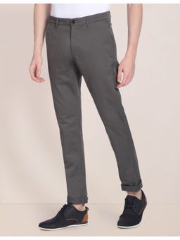 U.S. POLO ASSN. - Mid Rise Solid Casual Trousers Grey