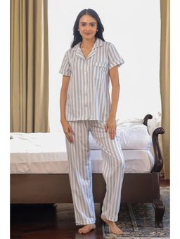 NAP STORY - Sky Stripe Half Sleeve Shirt and Pyjama