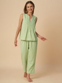 Chemistry - Ric Rac Trimmed Nightsuit Green