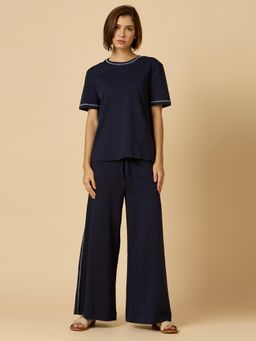 Chemistry - Cotton Interlock Jersey Nightsuit Navy Blue