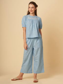 Chemistry - Embroidered Nightsuit Blue