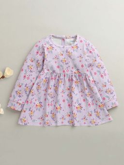 Bumzee - Lavender Girls Full Sleeves Poly Blend Frock / Dress