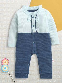 Bumzee - Navy Girls Full Sleeves Cotton Trendy Sleepsuit