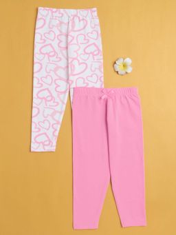 Bumzee - Girls Leggings Pink and White (Pack of 2)