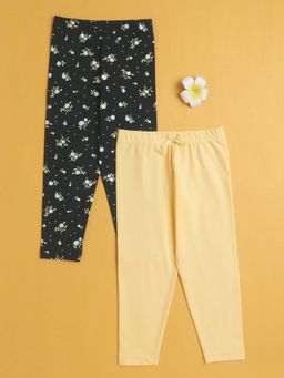 Bumzee - Girls Leggings Yellow and Black (Pack of 2)