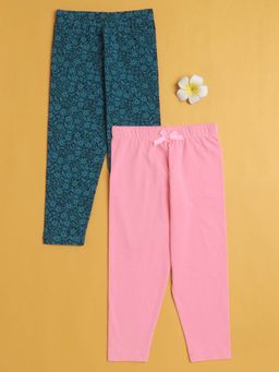 Bumzee - Girls Leggings Pink and Navy (Pack of 2)