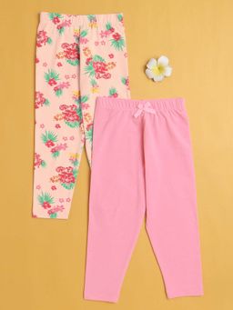 Bumzee - Girls Leggings Pink and Peach (Pack of 2)