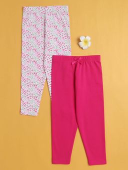 Bumzee - Girls Leggings Pink and White (Pack of 2)