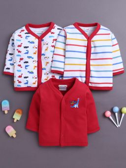 Bumzee - Boys Full Sleeves Jabla Red and White (Pack of 3)