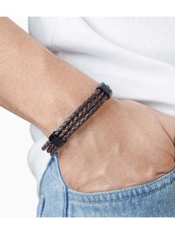 SWASHAA - Brown Neo Men's Leather Bracelet