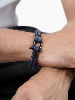 SWASHAA - Blue Tarzan Men's Leather Bracelet