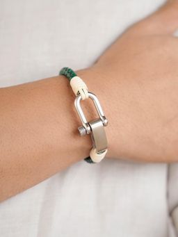 SWASHAA - Green Trail Men's Leather Bracelet
