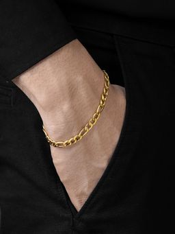 SWASHAA - Gold Figaro Chain 5 Mm Men's Bracelet