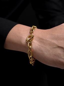 SWASHAA - Gold Toggle Chain Men's Bracelet