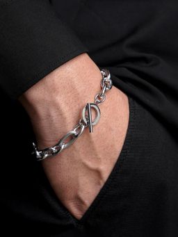 SWASHAA - Silver Toggle Chain Men's Bracelet
