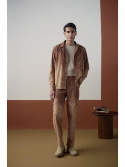 Muvazo - Brown Corduroy Solid/Plain Co-Ord Sets