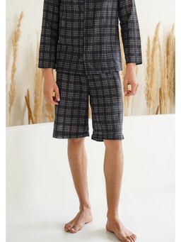 Muvazo - Black Pure Cotton Regular Checks Pants
