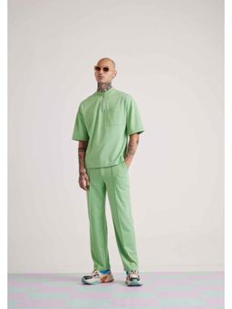 Muvazo - Green Cotton Solid/Plain Co-Ord Sets