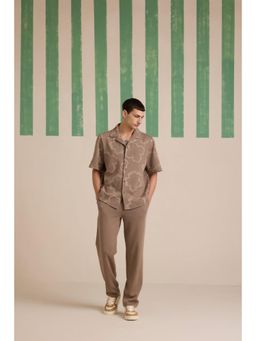 Muvazo - Brown Cotton Floral Co-Ord Sets
