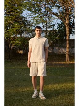 Muvazo - Beige Cotton Textured Co-Ord Sets