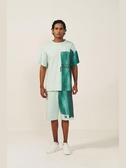 Muvazo - Green Cotton Colorblock Co-Ord Sets