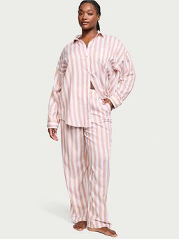 Victoria's Secret - Modal-Cotton Long Pyjama With Shirt Pink (Set of 2)