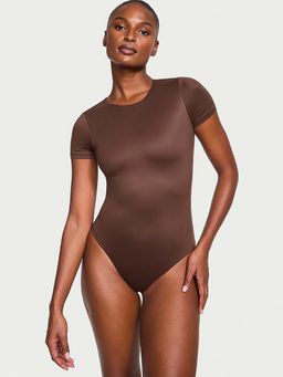Victoria's Secret - Feather Soft Essentials Short-Sleeve Bodysuit Brown