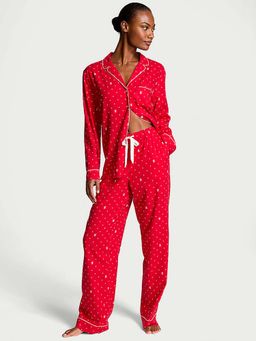 Victoria's Secret - Flannel Long Pyjama With Shirt Red (Set of 2)