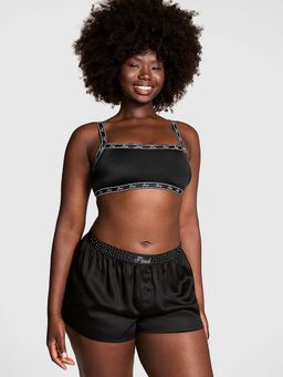 Victoria's Secret - PINK Silky Sleep Shine Boxy Shorts Black