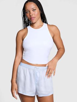 Victoria's Secret - PINK Silky Sleep Shine Boxy Shorts Blue
