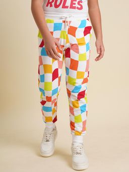 Jack & Jones Junior - Jack and Jones Junior Boys Checked Multi-Color Joggers