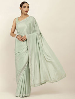 Soch - Embellished Chiffon Saree with Unstitched Blouse