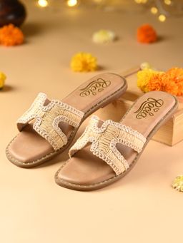 ROCIA - Beige Women Rafia H Flats