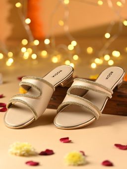 ROCIA - Gold Women Diamond Embellished Sandals